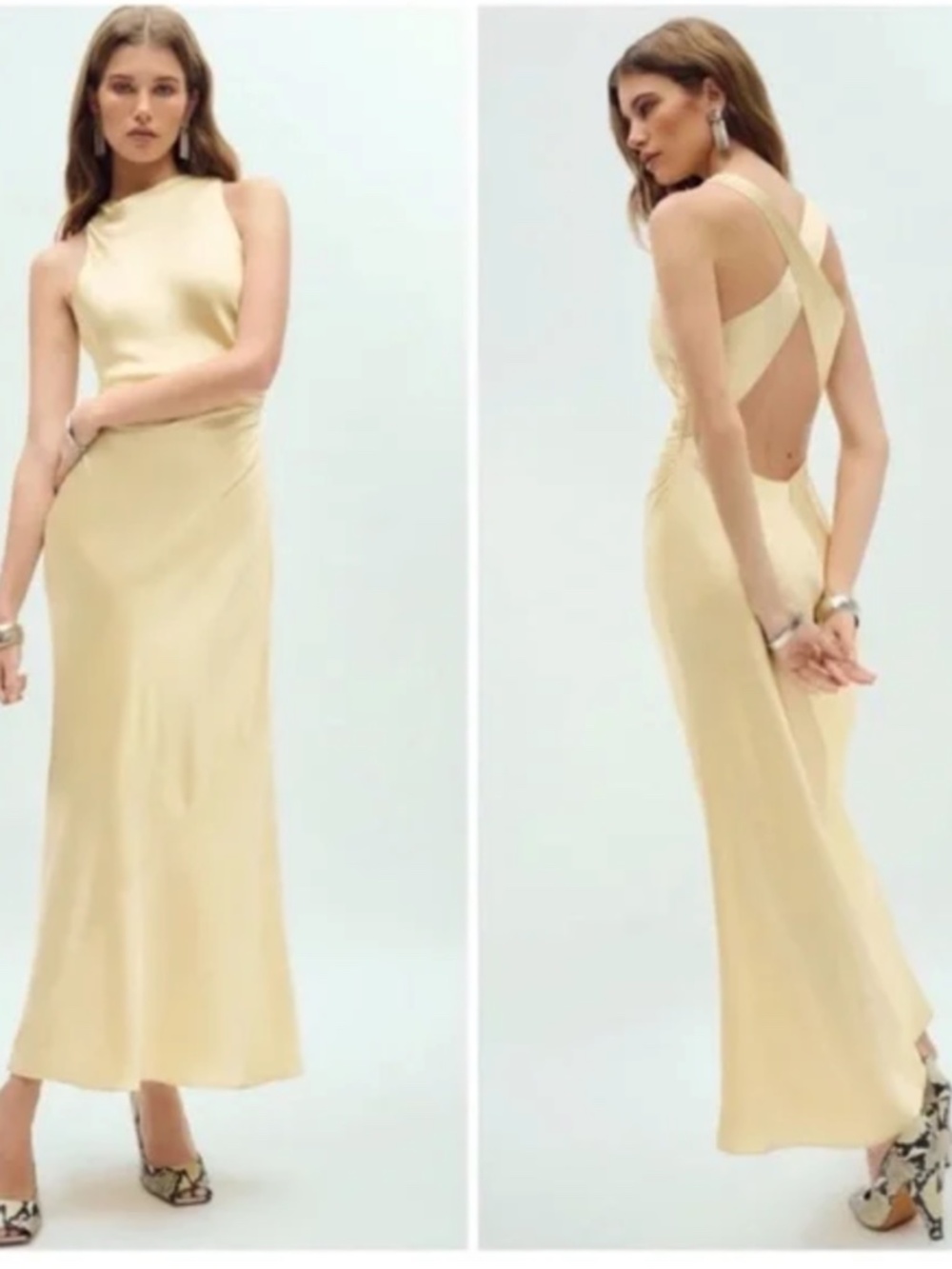 Reformation Casette Blonde Yellow Silk Midi Maxi Dress - Size 4 - with tags